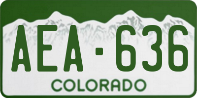 CO license plate AEA636