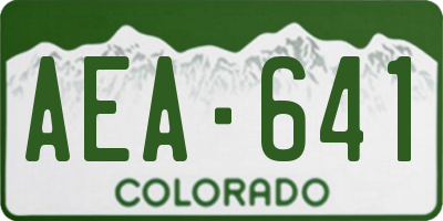 CO license plate AEA641