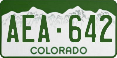 CO license plate AEA642