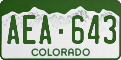 CO license plate AEA643