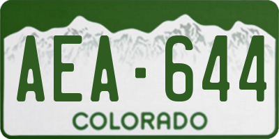 CO license plate AEA644