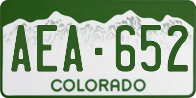 CO license plate AEA652