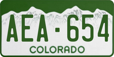 CO license plate AEA654