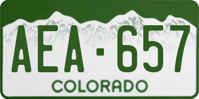 CO license plate AEA657