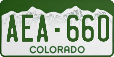 CO license plate AEA660