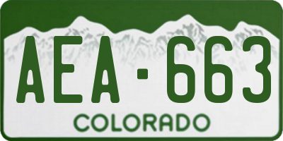 CO license plate AEA663