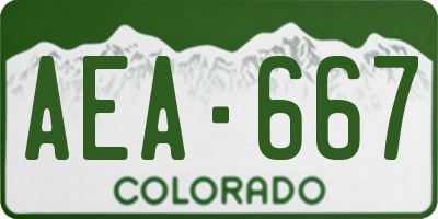 CO license plate AEA667