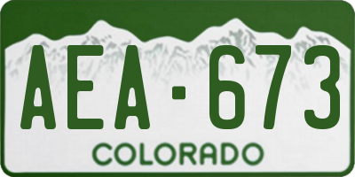 CO license plate AEA673