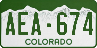 CO license plate AEA674