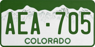 CO license plate AEA705