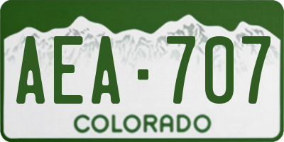 CO license plate AEA707