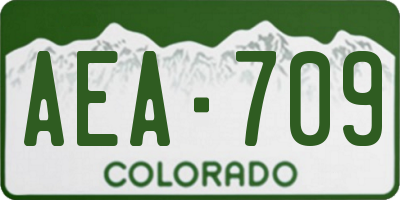 CO license plate AEA709