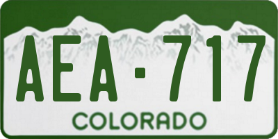 CO license plate AEA717