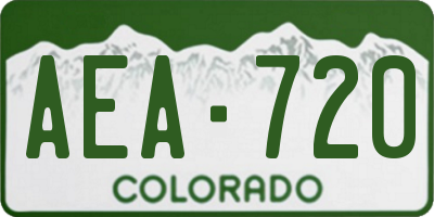 CO license plate AEA720