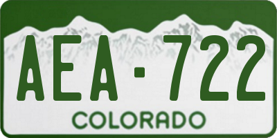 CO license plate AEA722