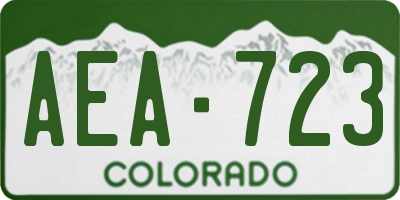 CO license plate AEA723