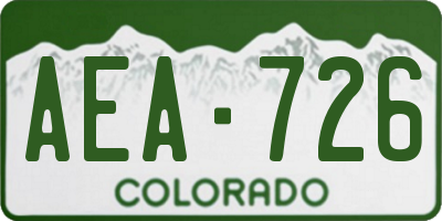CO license plate AEA726