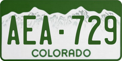 CO license plate AEA729