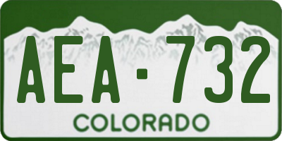 CO license plate AEA732