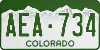 CO license plate AEA734
