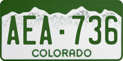 CO license plate AEA736