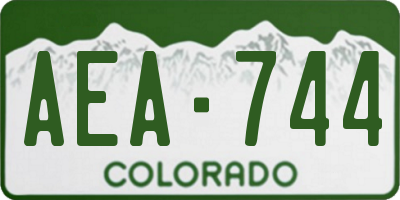 CO license plate AEA744