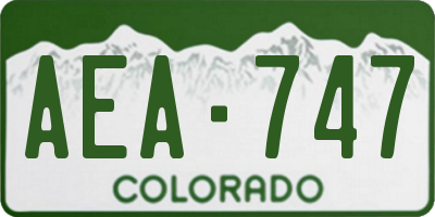 CO license plate AEA747