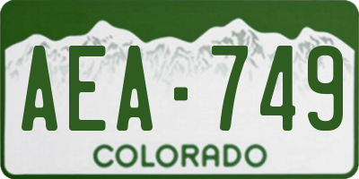 CO license plate AEA749