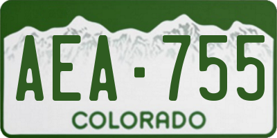 CO license plate AEA755
