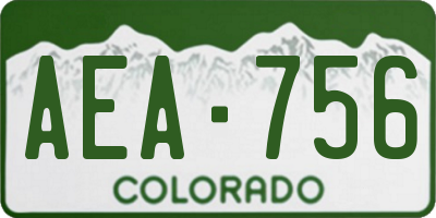 CO license plate AEA756