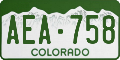 CO license plate AEA758