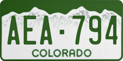 CO license plate AEA794
