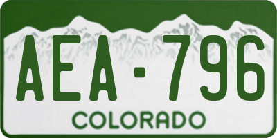CO license plate AEA796