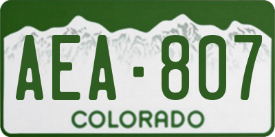 CO license plate AEA807