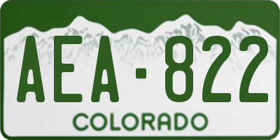 CO license plate AEA822
