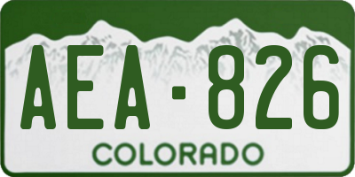 CO license plate AEA826