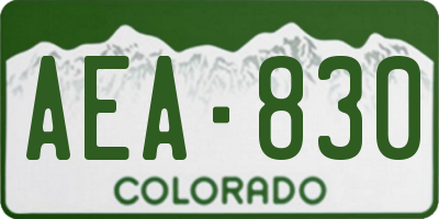 CO license plate AEA830