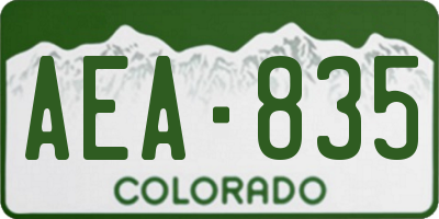 CO license plate AEA835