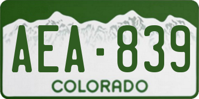 CO license plate AEA839