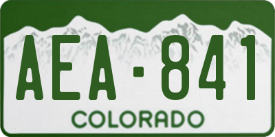 CO license plate AEA841