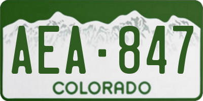 CO license plate AEA847