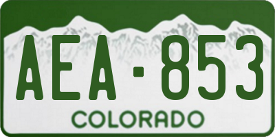 CO license plate AEA853