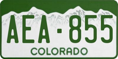 CO license plate AEA855