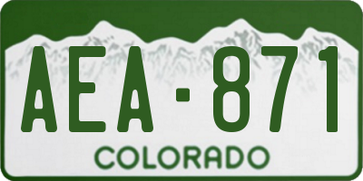 CO license plate AEA871