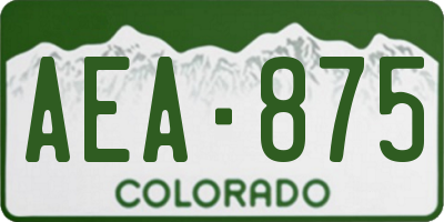 CO license plate AEA875