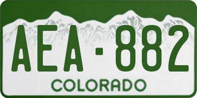 CO license plate AEA882
