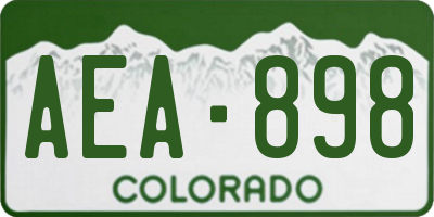 CO license plate AEA898