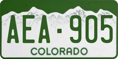 CO license plate AEA905