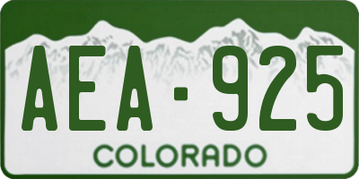 CO license plate AEA925