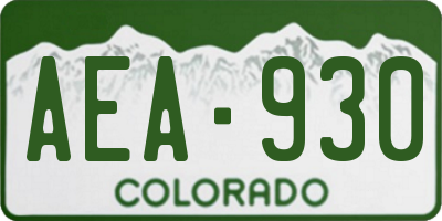 CO license plate AEA930